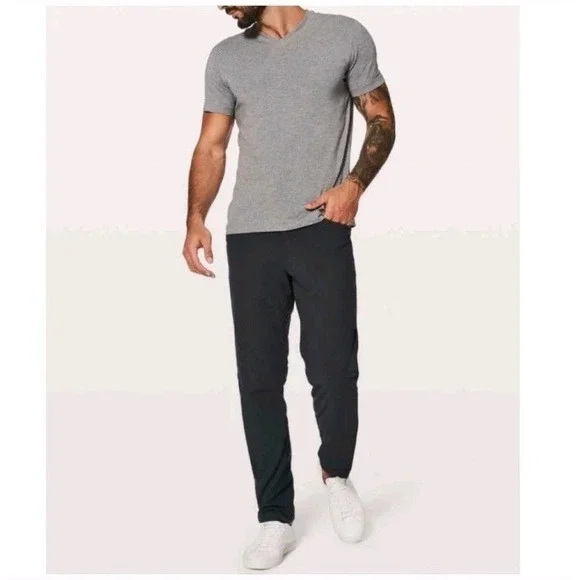 Lululemon Men's ABC Pant Classic Fit Warpstreme Sz 28‎ Golf Casual Dark Grey - Picture 2 of 7